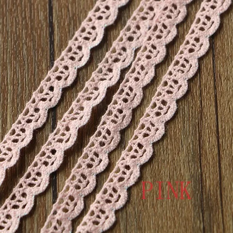 1CM PINK 1yard 1 ярдов Высокое качество Чистый хлопок кружево шитье Домашняя одежда аксессуары DIY Материал свадебное украшение - Цвет: 1CM PINK 1yard
