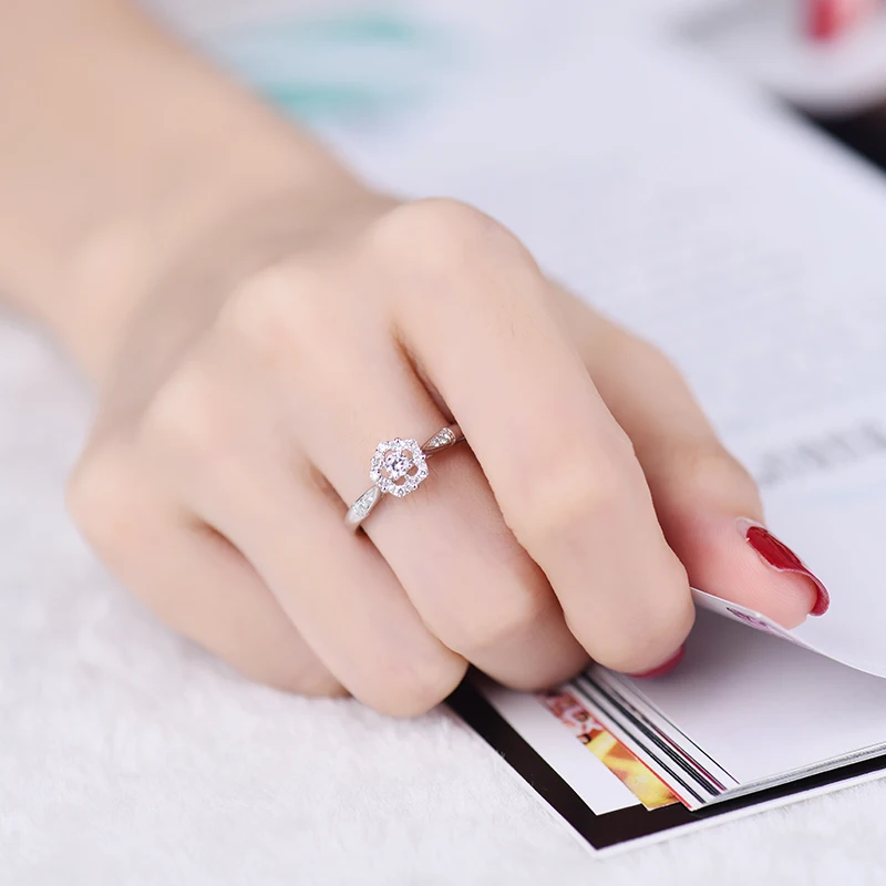 LANMI Настоящее твердое 18Kt Au750 Белое золото натуральный круглый 0.1ct SI уточнение алмаз обручальные кольца для женщин романтическое ювелирное изделие подарок