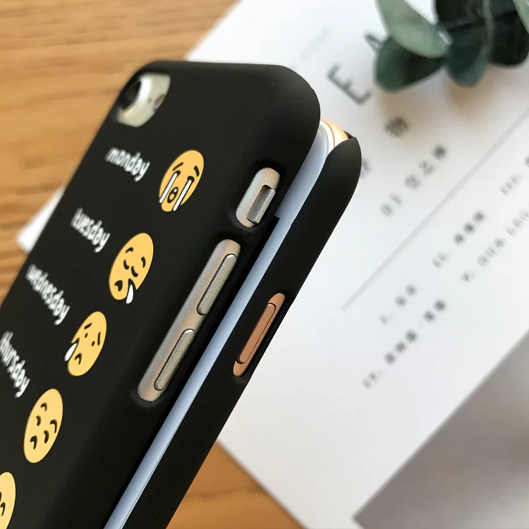 Милый мультяшный набор лица в неделю чехол для телефона iphone 6s 6 Puls жесткий матовый