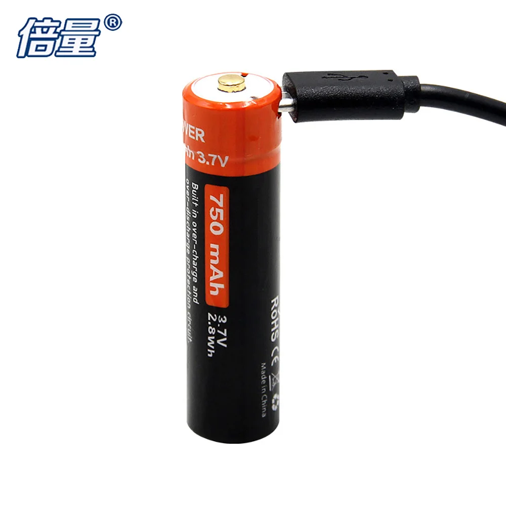 Doublepow 3 7 V 750mAh 14500 литий ионная аккумуляторная батарея фактическая емкость с USB DC