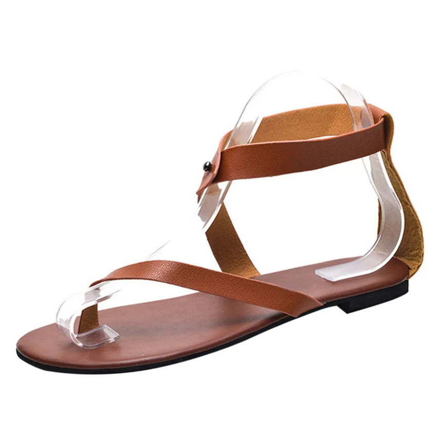 

Beach Sandals Womens Gladiator Roman Shoes Flat Thong Sandals Footwear Plus Size 42 43