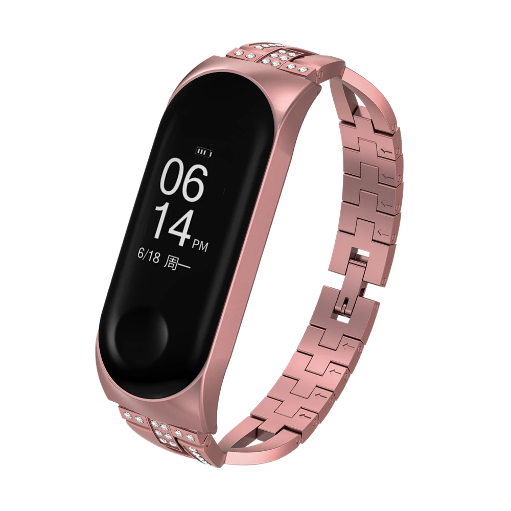 Браслет mi Band 3 с ремешком на запястье из нержавеющей стали, металлический ремешок mi band 3, браслеты Pulseira mi Band 3 для Xiaomi mi Band 3