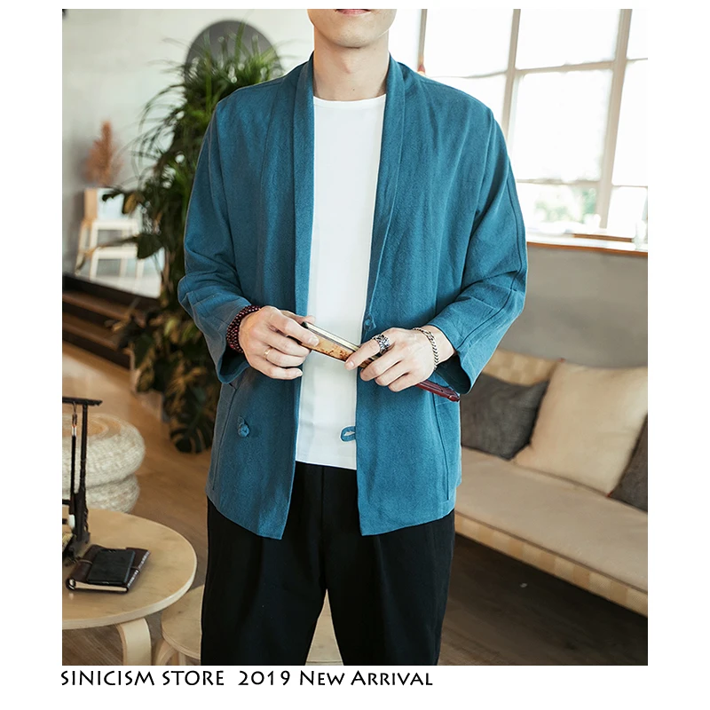 Sinicism Store хлопковые льняные винтажные мужские куртки бомберы 2020 однотонные
