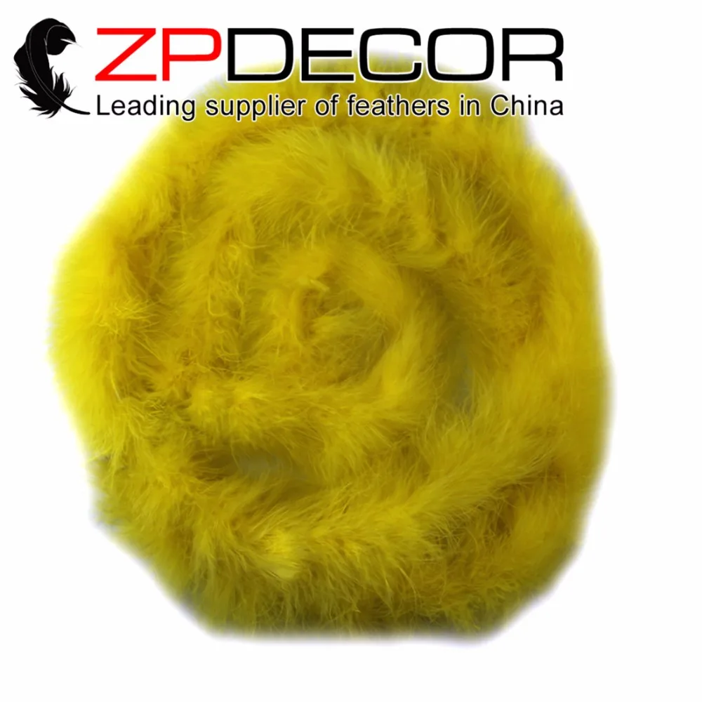 ZPDECOR 20 ярдов/лот 20 г Ручная работа Бесплатная доставка Качественные желтые перья марабу для свадебного декора.