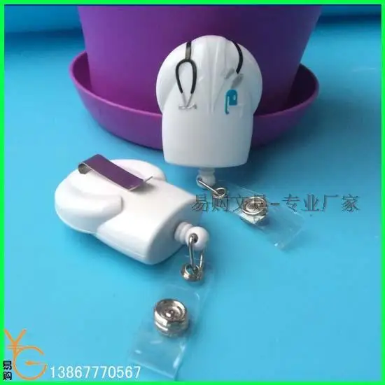 Милый мультфильм доктор одежда Выдвижной id бейдж катушка 3 шт./лот|retractable badge reels|id