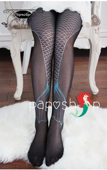 Колготки женские прозрачные с принтом хвост русалки 1 шт.|tights pantyhose|print tightspantyhose