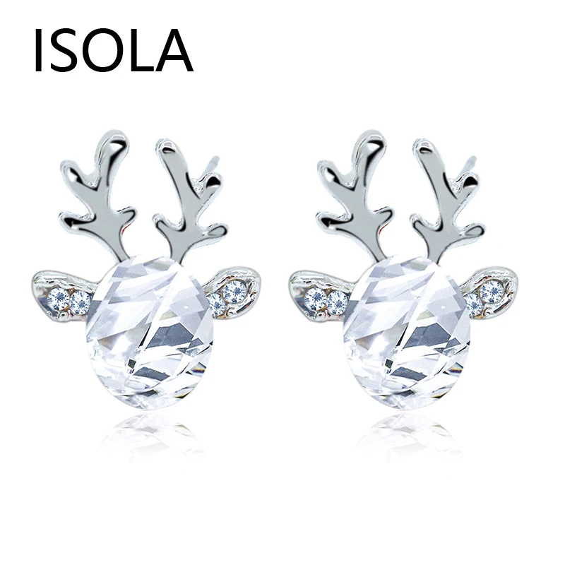 ISOLA горный хрусталь Средний набор оленьих рогов рождественские серьги Moose