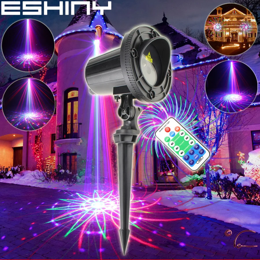 ESHINY открытый WF RGB лазерный 36 узоров проектор праздничный дом семейные вечерние елка DJ Бар настенный пейзаж садовый светильник N6T85