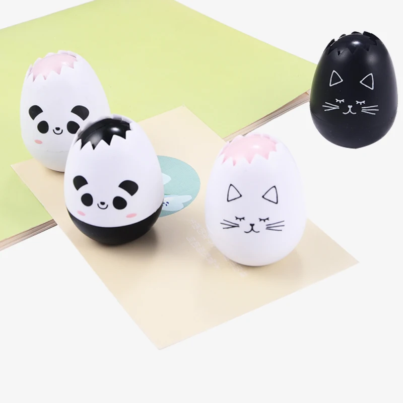 Kawaii панда кошка яйцо форма пресс тип новизна декоративная коррекция лента