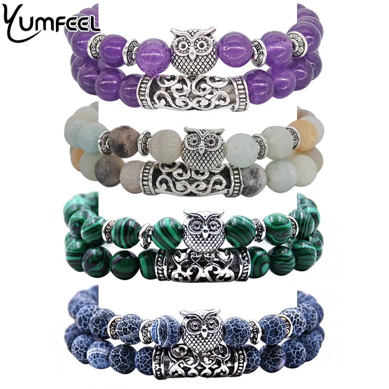 Браслет и браслет Yumfeel с натуральными камнями 2 шт./компл.|Плетеные браслеты| |
