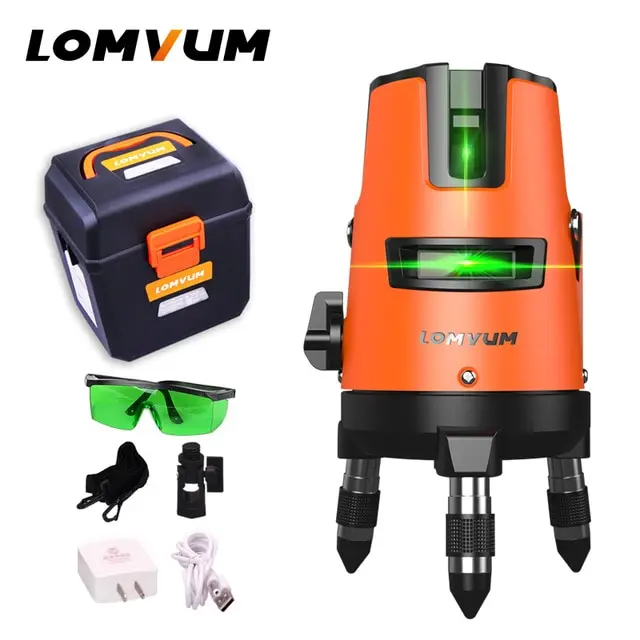 LOMVUM 5 линий 6 точек открытый лазерный уровень самонивелирующийся 360 вращающийся