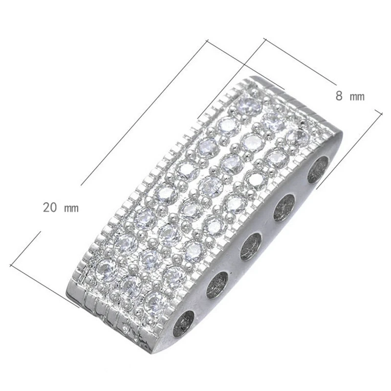 White Gold Украшения из бисера, 3 отверстия, отделитель украшений, аксессуары для женщин, натуральные камни, жемчуг, ювелирное изделие, сделай сам - Цвет: White Gold