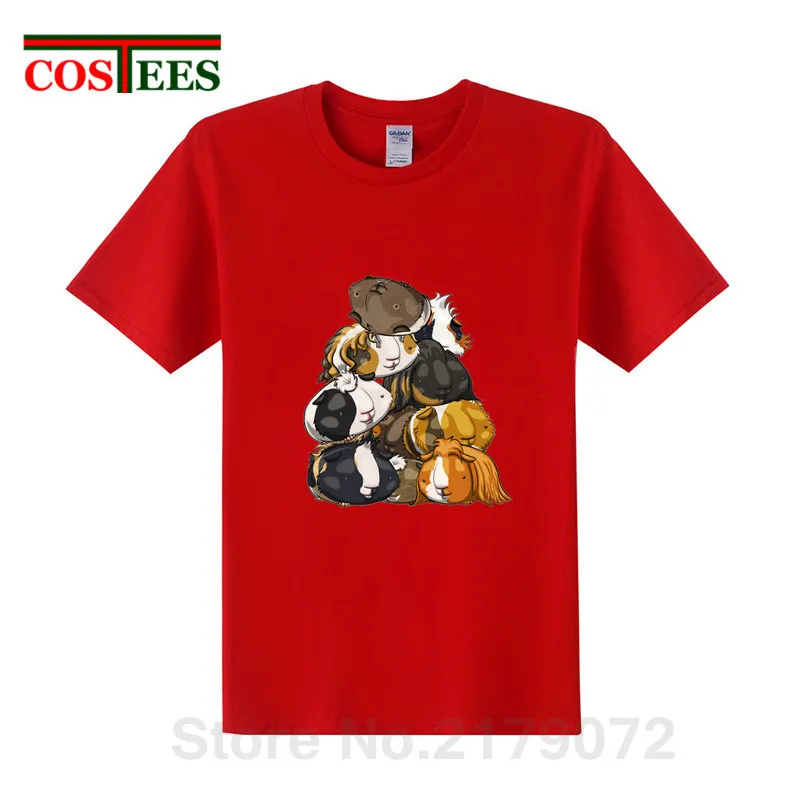 Футболка Kawaii Pile O' Guinea Pigs мужская Милая футболка с изображением морских свинок