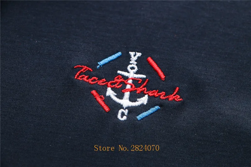 Мужская одежда летний топ с коротким рукавом Футболка мужская Tace Shark брендовая модная деловая Мужская футболка с отворотом camisetas
