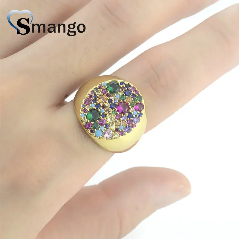 5 шт. женские модные ювелирные изделия серия радужных больших круглых колец