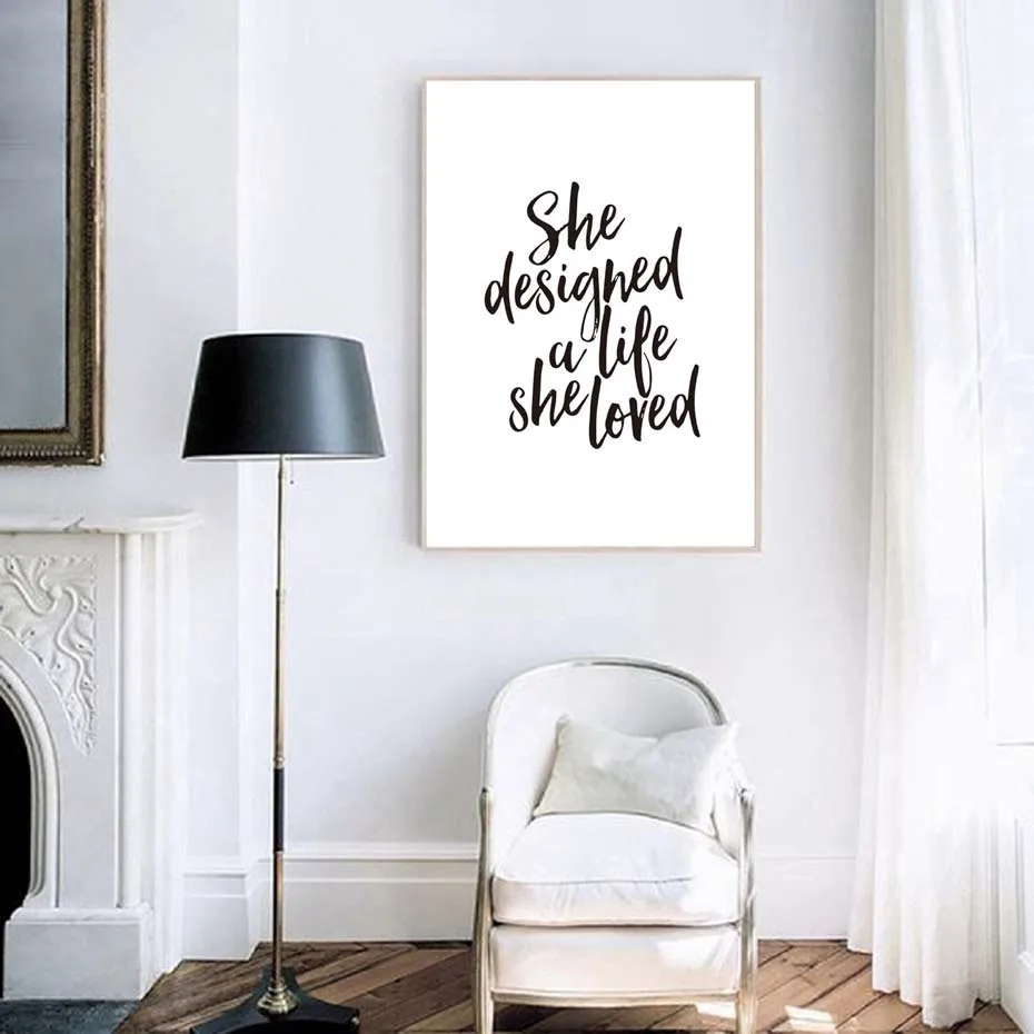 Поп арт постеры Минималистичная жизнь холст картины она дизайн любит типографии