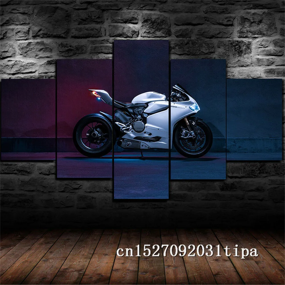 Поездок на мотоцикле Ducati 5 Панель Абстрактная живопись украшение стену маслом