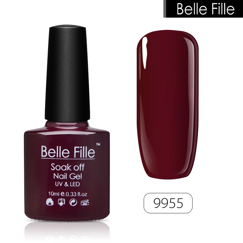 Belle FILLE 10 шт. ногтем УФ гель Лаки для ногтей конфеты Маникюр Французский uv led soak off