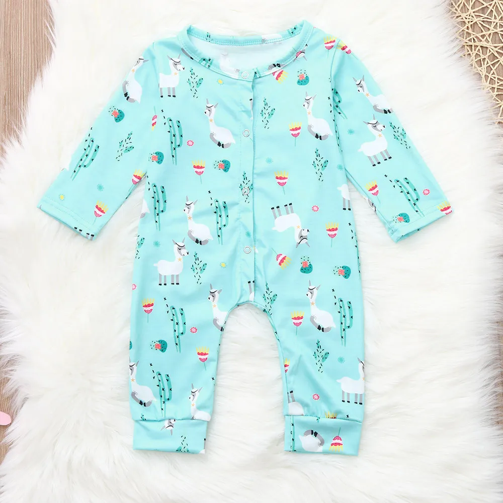 Infant Baby Girls Boys Long Sleeve Alpaca Print baby boy clothes summer Romper Jumpsuit Clothes Outfits JAN14 | Детская одежда и