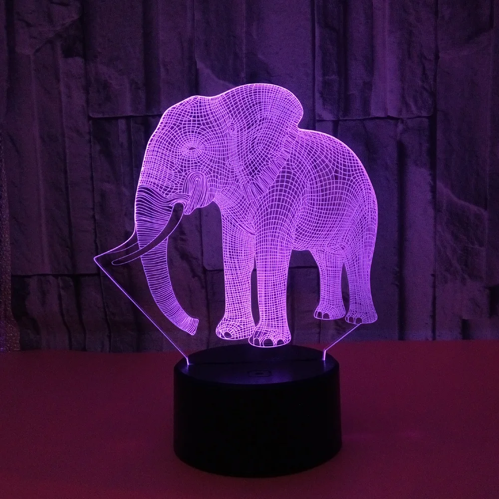 Подарок для друга 7 цветов изменения 3D голограмма лампа USB Акриловые Потолочные