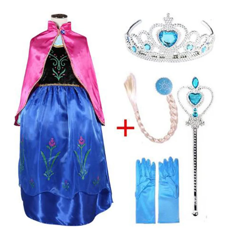 

Одежда для девочек, платье на Хэллоуин, Vestido Infantil парик с короной, перчатки с волшебной палочкой, косплей, лидер продаж 2019, детская качественная одежда на 3-10 лет