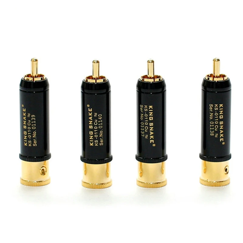 

King snake KS-0110Cu 24K Gold plated Hi-End RCA plug connector 4 pcs/Lots