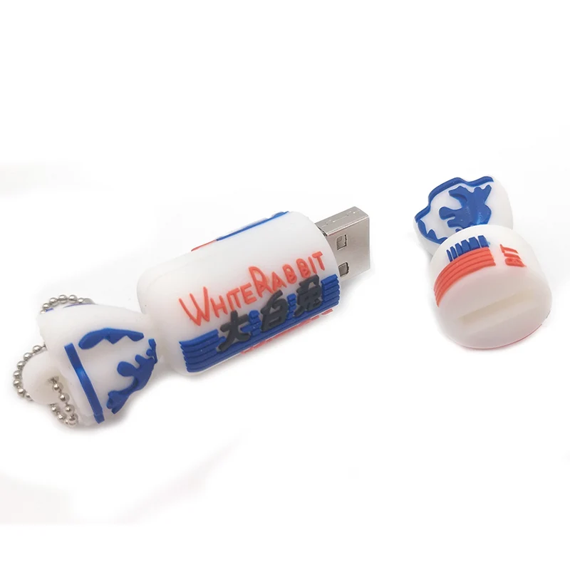 Новейший дизайн Флешка с мультяшным Белым Кроликом usb2.0 флэш накопитель 64 ГБ 32 16 8 4