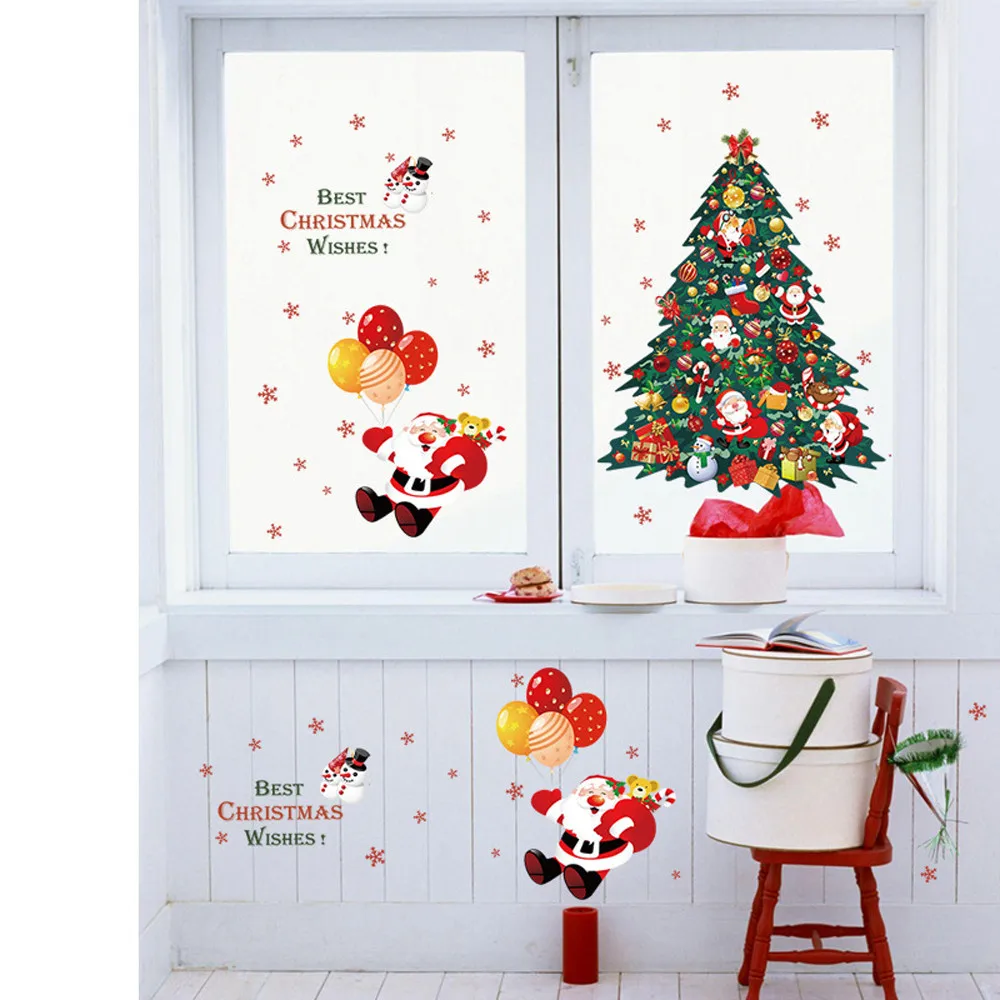 1 шт. стикер на стену Merry Christmas Art окно Декор водонепроницаемый нетоксичный сделай