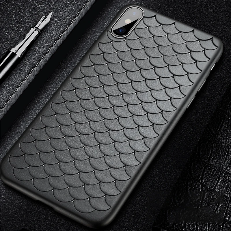 Weaving Grid Case For iPhone X Luxury Woven Soft TPU Cases 6 6S 7 8 Plus Cover Fish Scale Phone Coque |