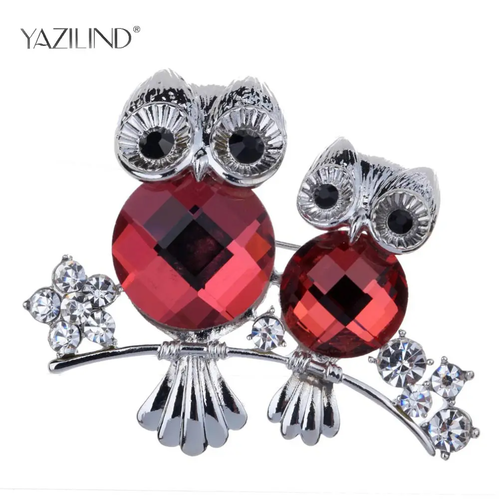 Три цвета брошь попугай рождественские подарки штифты корсажа два совы булавки