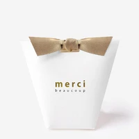 50pcslot upscale black white kraft papel merci gift box wedding favors candy bag package birthday party favor boxes