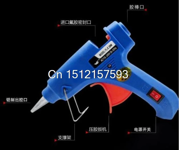 

1pc 20W Mini hot melt glue gun +10pcs Hot rod glass silicon sol 110-240V 50/60HZ