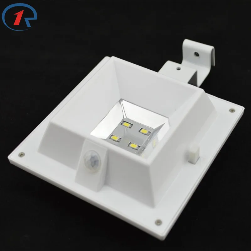 ZjRight солнечная панель открытый белый кронштейн света 4 Led водонепроницаемый