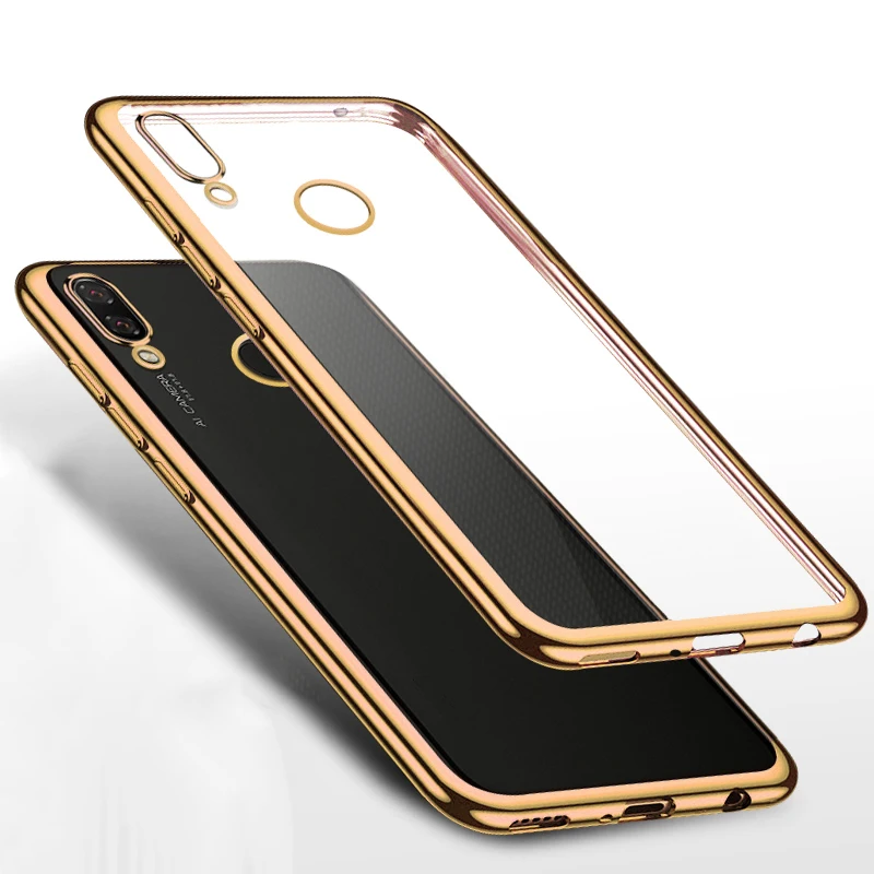 Для Xiaomi Redmi Note 7 Чехол 3D Лазерное покрытие Роскошный чехол из мягкого ТПУ Прозрачный чехол для Xiaomi Redmi Note 7 Pro Redmi7 яркий чехол для телефона s - Цвет: Золотой
