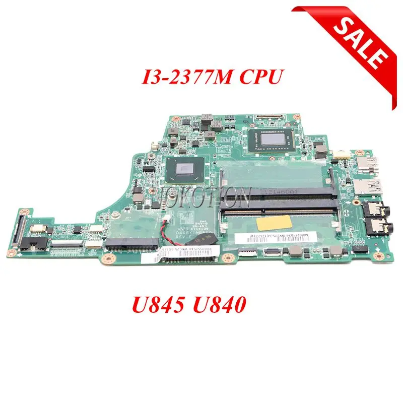Материнская плата NOKOTION для ноутбука Toshiba Satellite U840 U845 DA0BY1MB8E0 A000211530 материнская I3-2377M