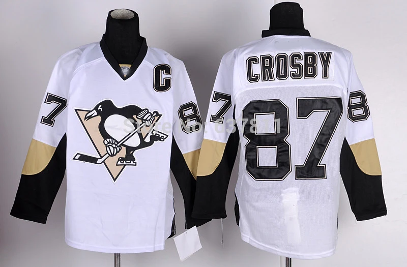 Hot sale Pittsburgh Penguins Sidney Crosby Hockey Jerseys Alternate Black 2014 Stadium Series White Stitched Jers | Спорт и