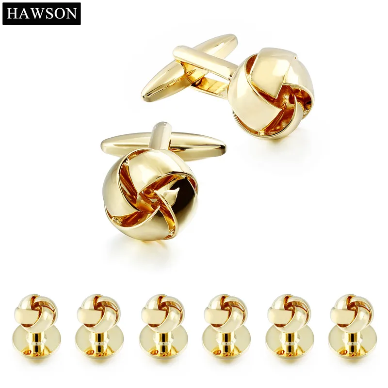 Роскошные позолоченные запонки для мужчин 6 кнопки шпильки французских рубашек