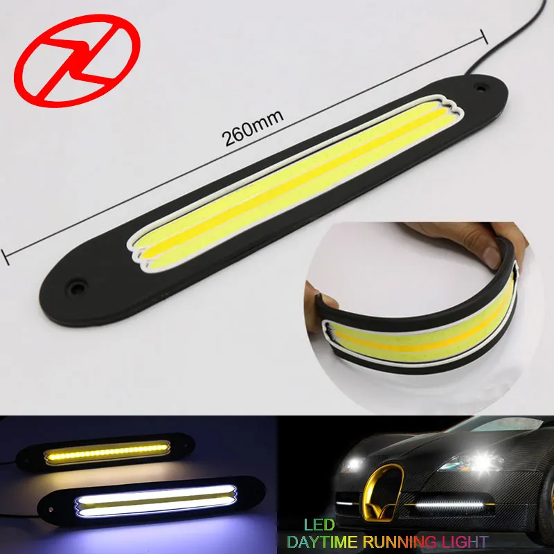 2 шт. гибкие светодиодные дневные ходовые огни Автомобильные аксессуары 12 В COB