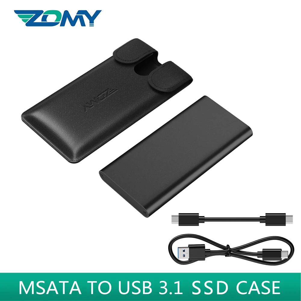 ZOMY mSATA Usb 3 1 SSD чехол Портативный Алюминий 3*3/3*5 10 Гбит/с черный корпус внешнего