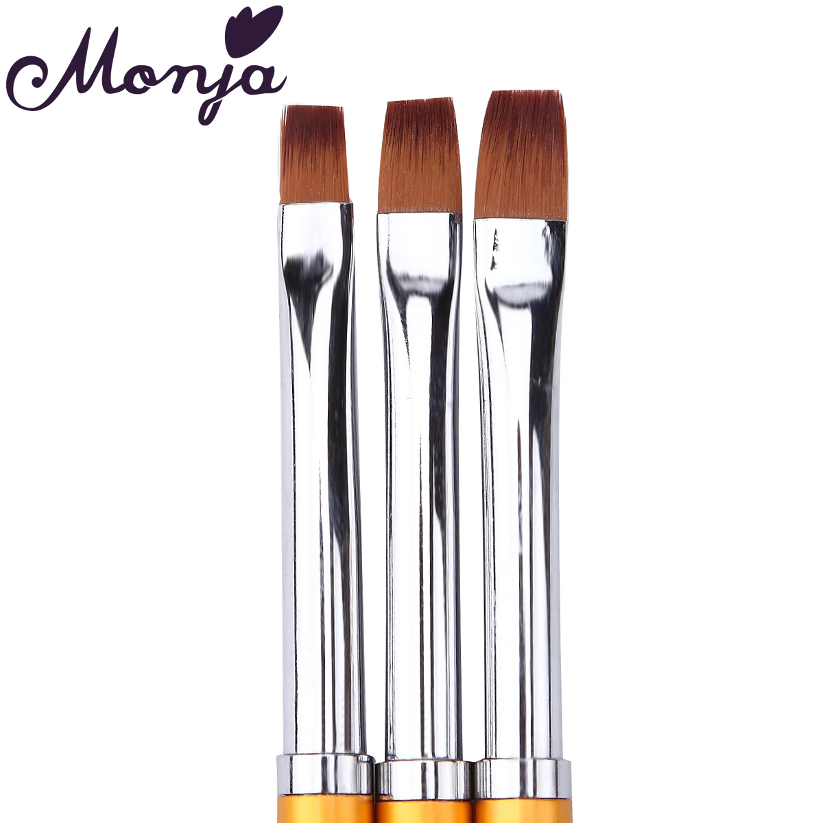 Monja 3 шт. дизайн ногтей Металл плоский верх французский сетки цветок изображения