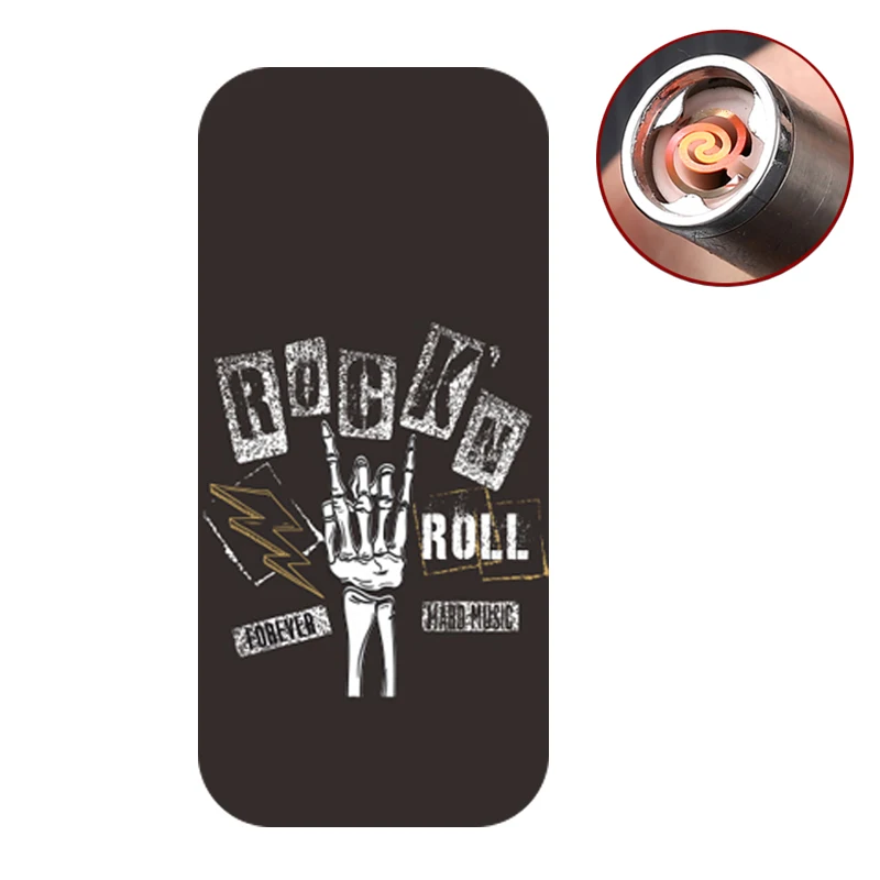 Graffiti Металлический чехол для сигарет, электронная USB Зажигалка, 20 шт., водонепроницаемый держатель для хранения сигарет, плазменная дуговая зажигалка, мужские подарки - Цвет: Graffiti