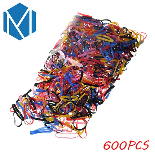 M MISM 1 упаковка = 600/2000 шт Девушки ТПУ одноразовые резинки для волос резинки конский хвост держатель прическа красочные резинки для волос аксессуары - Цвет: Colorful Gum