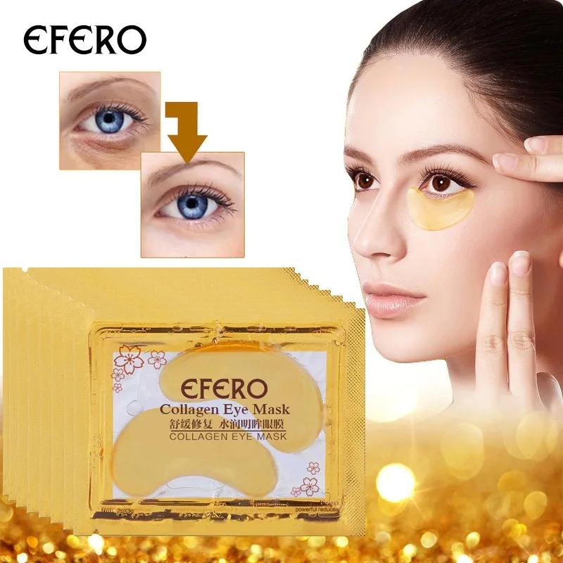 EFERO 10 шт./5 шт. коллагеновая Золотая маска для глаз золотые маски с кристаллами век