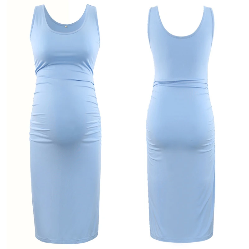 

Sunbaby maternity dresses A floral sleeveless floral skirt that covers the hips and knees robe grossesse Q0319