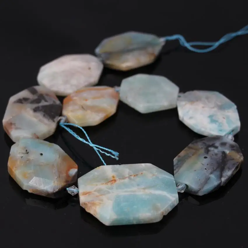 Натуральный Амазонит граненая плита режущий большие размеры 15 5 дюймов|pendant