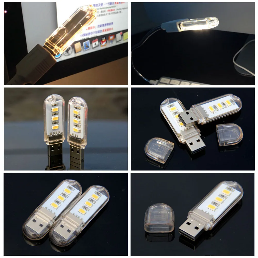 Мини Портативный USB ночник лампа 3/8 светодиодный s лампы труб аварийный атмосферу