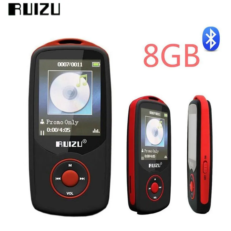 Original RUIZU X06 Mp3 Player Bluetooth 8GB TFT 1.8" LCD Screen Lossless Voice Recorder  FM  Hifi  Mini  Sports MP3 Music Player
