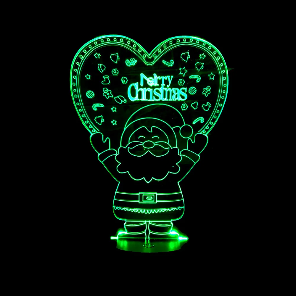 НОВЫЙ Санта 3d ночник Рождественский подарок Светодиодная лампа креативный Luminaria
