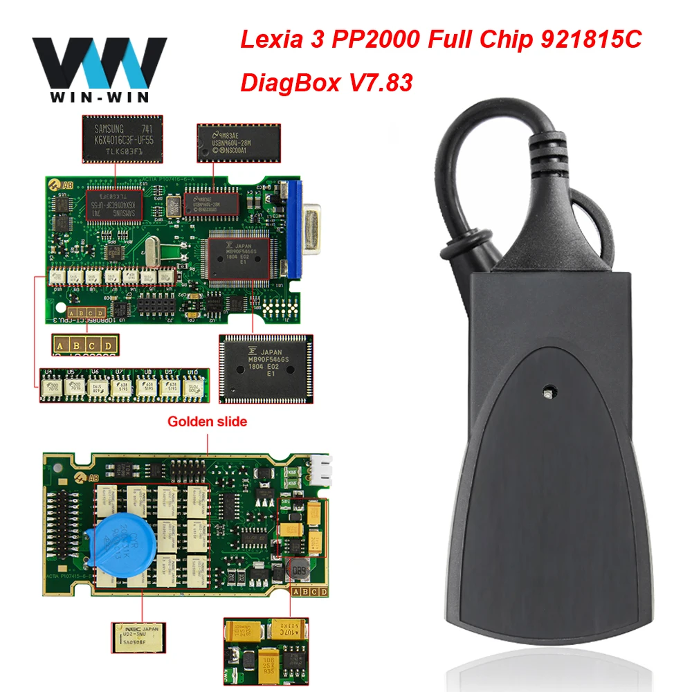 Lexia 3 PP2000 921815C Полный Золотой чип Diagbox V7.83 Lexia3 PP 2000 для Citroen/peugeot для PSA OBD OBD2 автомобильный диагностический инструмент
