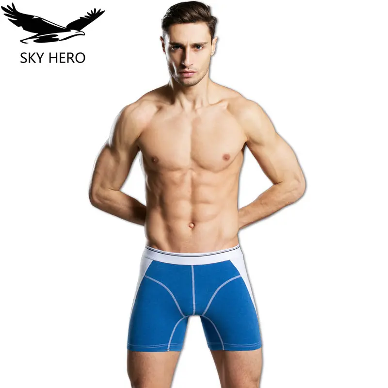 2019 хлопок длинные ноги Для мужчин s боксеры нижнее белье трусы Pour Homme шорты